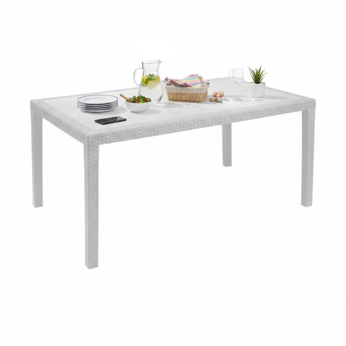 Tavolo da giardino 8 posti 138x78cm bianco - Arca