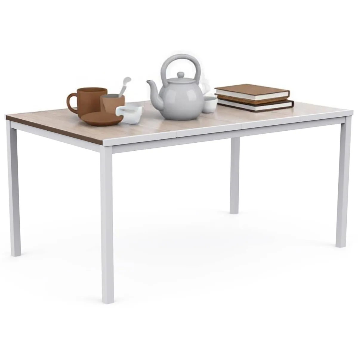 Tavoli Da Esterno > Dmora Tavolo da giardino 6 posti 159x95cm rovere e bianco - Sarnia Bianco, Marrone Rovere