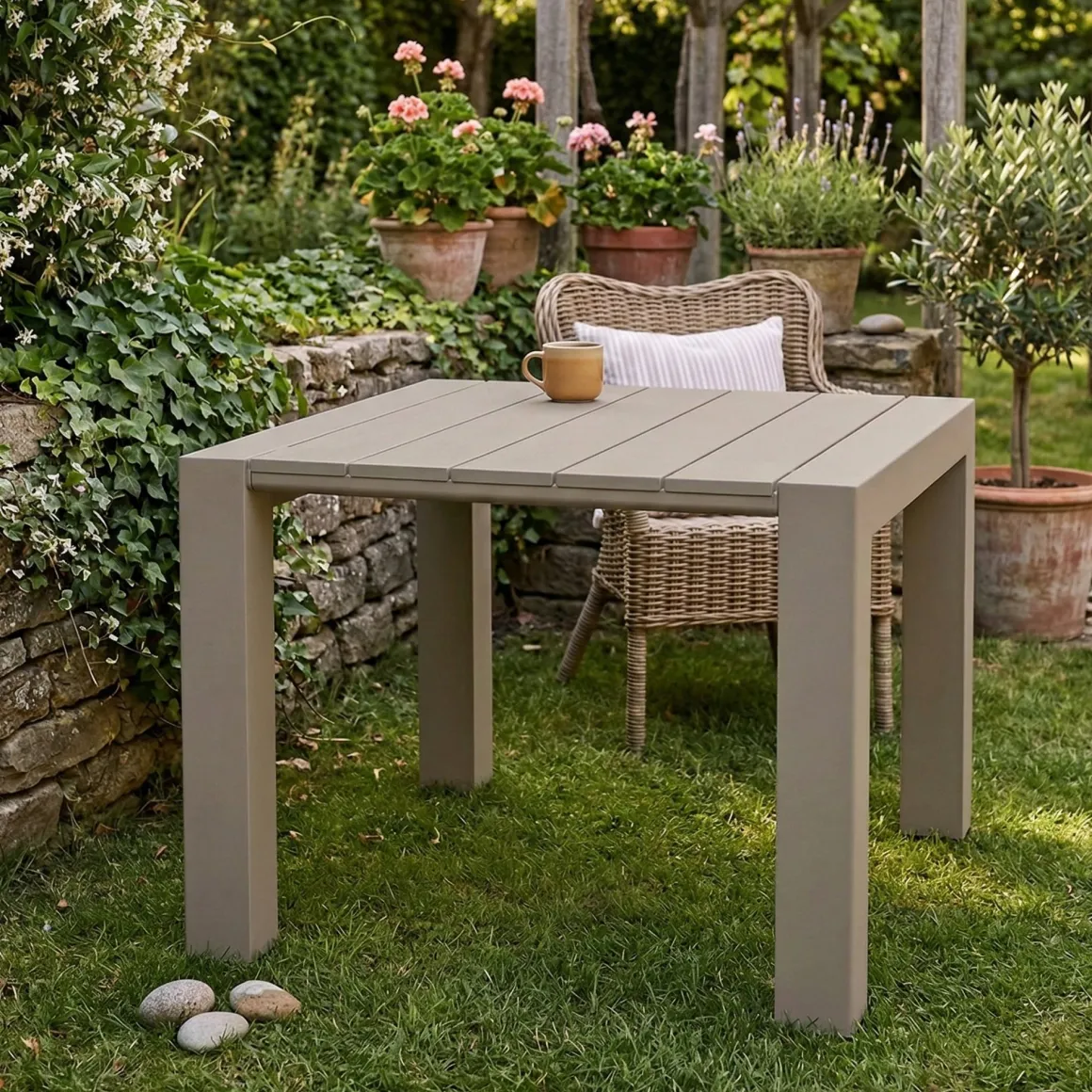 Tavolo da giardino 6 posti 90x98cm tortora - Malang