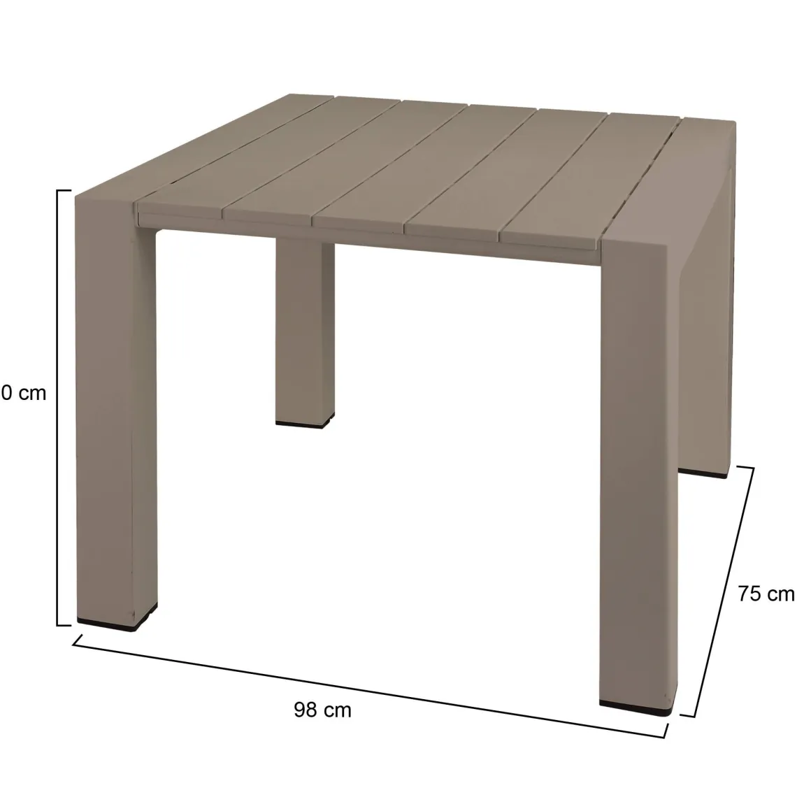 Tavolo da giardino 6 posti 90x98cm tortora - Malang