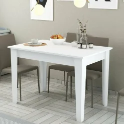 Tavoli Fissi|Cucina > Dmora Tavolo da pranzo rettangolare 6 posti 138x81cm - Alois Bianco
