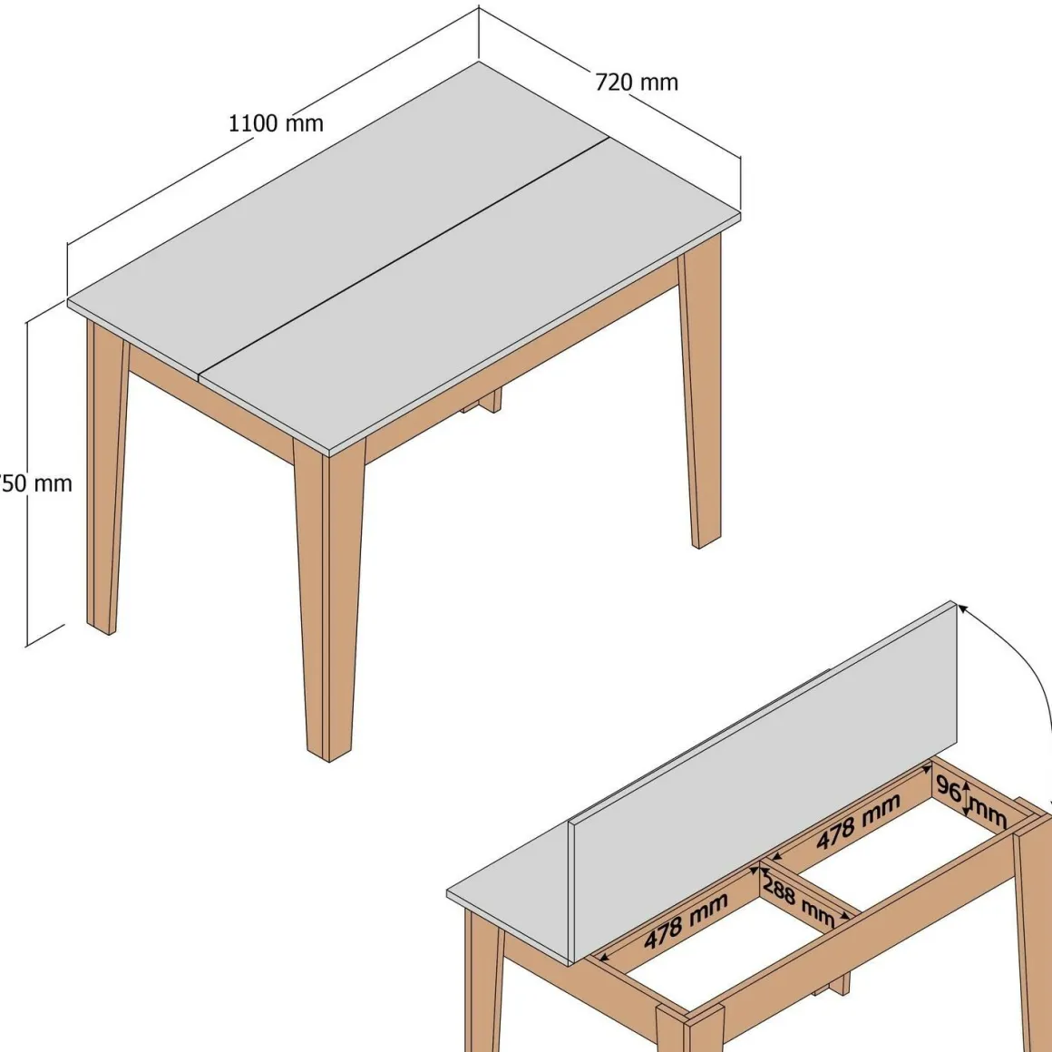 Tavoli Fissi|Cucina > Dmora Tavolo da pranzo rettangolare 6 posti 138x81cm - Alois Bianco