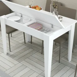 Tavoli Fissi|Cucina > Dmora Tavolo da pranzo rettangolare 6 posti 138x81cm - Alois Bianco
