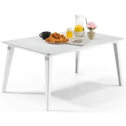 Tavoli Da Esterno > Dmora Tavolo da terrazza 6 posti 157x98cm - Brockville Bianco