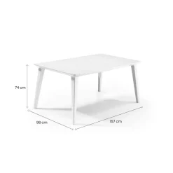 Tavoli Da Esterno > Dmora Tavolo da terrazza 6 posti 157x98cm - Brockville Bianco