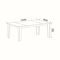 Tavolo elegante rettangolare 8 posti nero e oro 145x85cm - Asciano