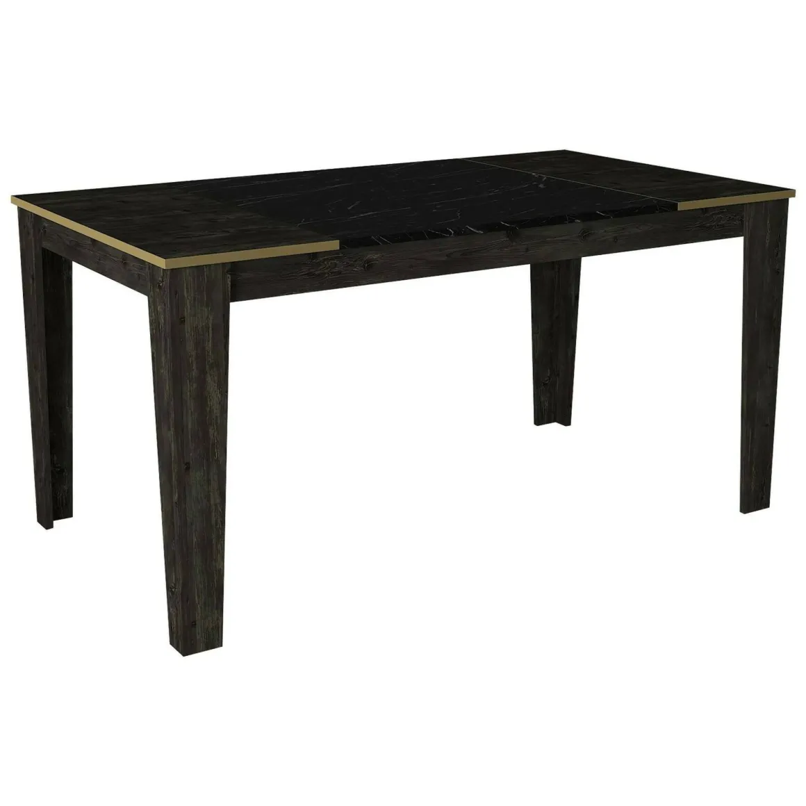 Tavolo elegante rettangolare 8 posti nero e oro 145x85cm - Asciano