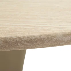 Tavoli Fissi > Dmora Tavolo Fisso 2 Posti Forma Rotondo 60x60x106h cm, Sfumatura Colore Struttura Crema - Leh Bianco Crema