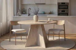 Tavoli Fissi > Dmora Tavolo Fisso 4 Posti Forma Rotondo 120x120x75h cm, Peso Supportato 60 kg - Racale Bianco Marmo