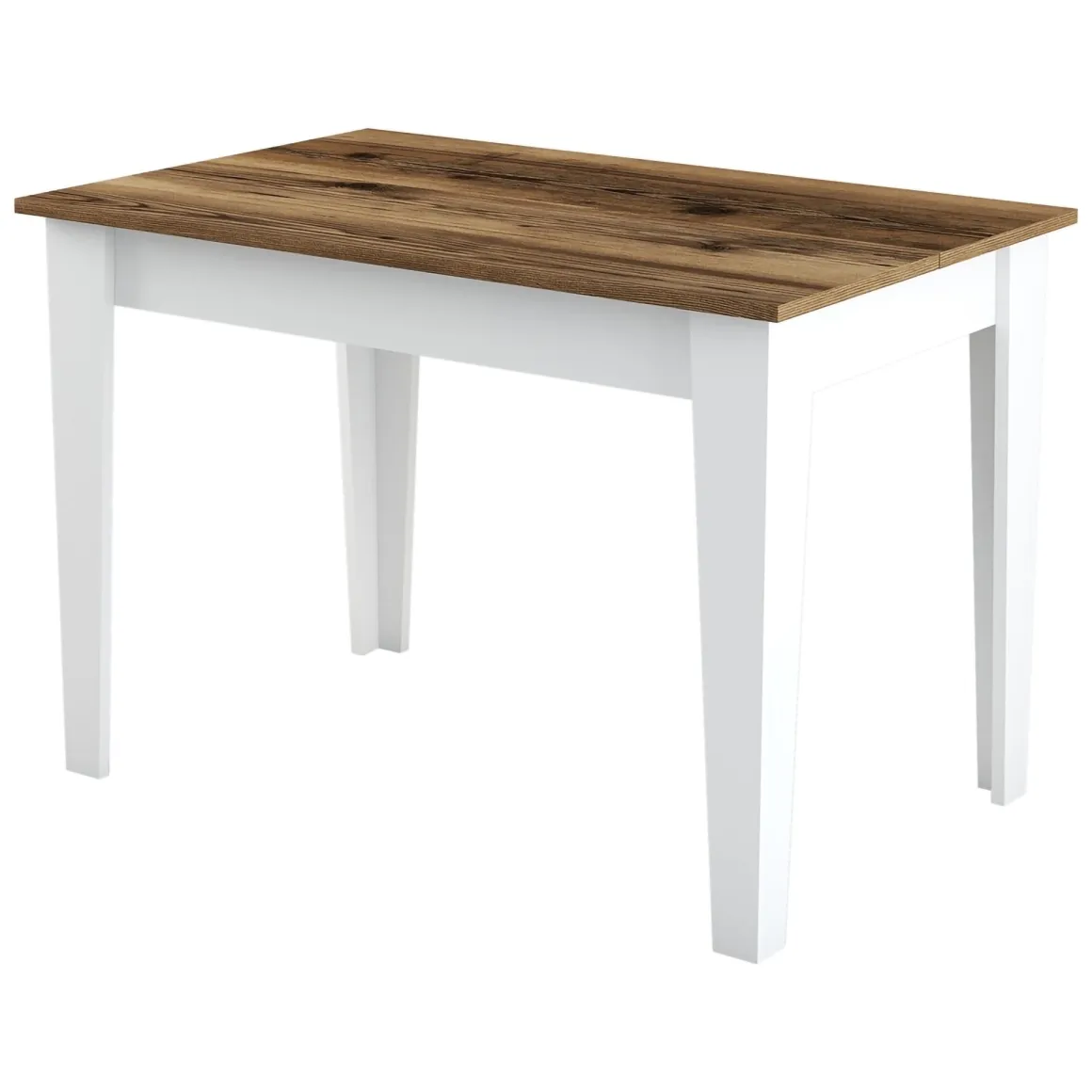 Tavolo Fisso Bianco Marrone 6 Posti Forma Rettangolare 110x72x75h cm, Peso Supportato 120 kg - Zane