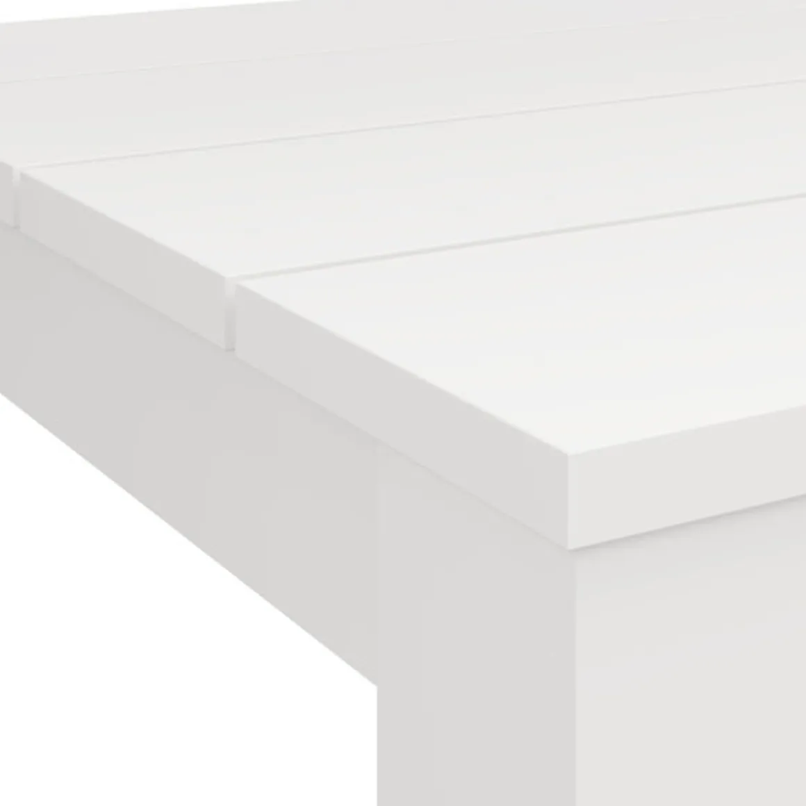 Tavolo Fisso Bianco Opaco 6 Posti Ripiano Effetto Dogato 135x80x76h cm, Forma Rettangolare - Sort