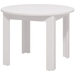 Tavolo Fisso Bianco 4 Posti Forma Rotondo 106.5x106.5x76.5h cm, Materiale Piano in Legno Nobilitato - Gorlago