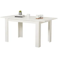 Tavoli Fissi > Dmora Tavolo Fisso 6 Posti Forma Rettangolare 145x88x75h cm, Peso Supportato 120 kg - Viverone Bianco