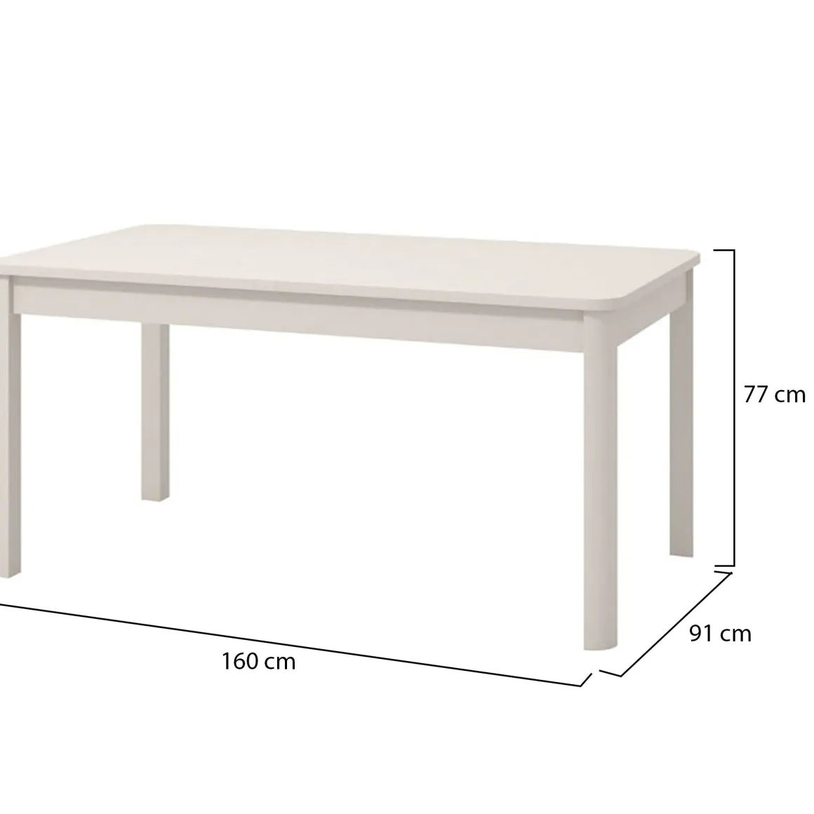 Tavolo Fisso Bianco 6 Posti Forma Rettangolare 160x90.5x76.5h cm, Materiale Piano in Legno Nobilitato - Tonara