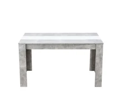 Tavoli Fissi > Dmora Tavolo Fisso Grigio Cemento Bianco 6 Posti Forma Rettangolare 135x80.5x74.5h cm, Colore Struttura Bianco - Simala Bianco, Grigio Cemento