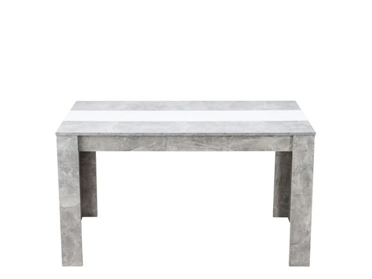 Tavoli Fissi > Dmora Tavolo Fisso Grigio Cemento Bianco 6 Posti Forma Rettangolare 135x80.5x74.5h cm, Colore Struttura Bianco - Simala Bianco, Grigio Cemento