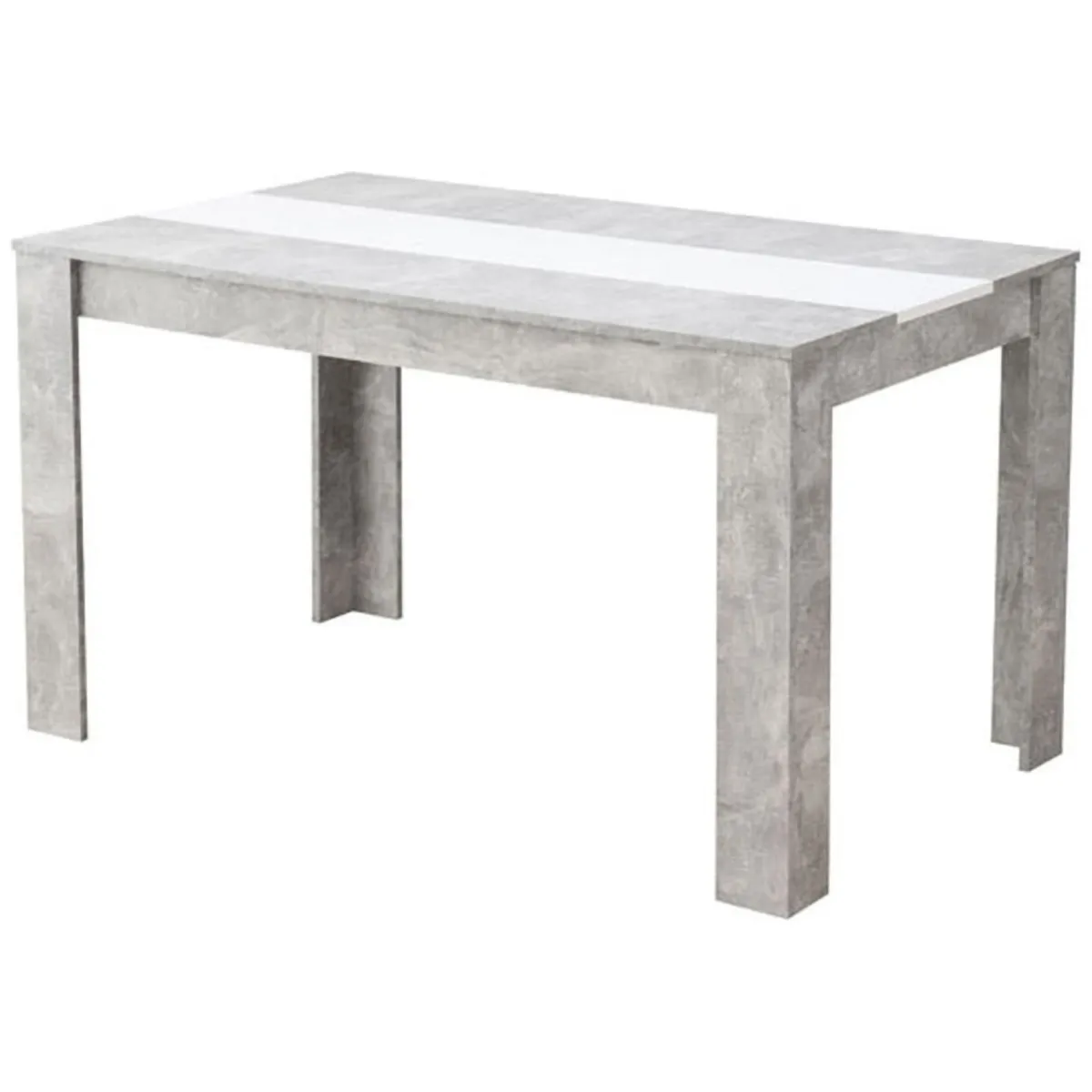 Tavoli Fissi > Dmora Tavolo Fisso Grigio Cemento Bianco 6 Posti Forma Rettangolare 135x80.5x74.5h cm, Colore Struttura Bianco - Simala Bianco, Grigio Cemento