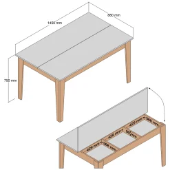 Tavoli Fissi > Dmora Tavolo Fisso Marrone Noce Bianco Marmo 6 Posti Forma Rettangolare 110x72x75h cm, Peso Supportato 120 kg - Madone Bianco Marmo, Marrone Noce