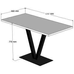 Tavoli Fissi > Dmora Tavolo Fisso Marrone Noce Nero Antracite 6 Posti Forma Rettangolare 145x88x75h cm, Peso Supportato 120 kg - Viverone Nero Antracite, Marrone Noce