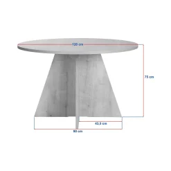 Tavoli Fissi > Dmora Tavolo Fisso 4 Posti Forma Rotondo 120x120x75h cm, Peso Supportato 60 kg - Racale Marrone Noce