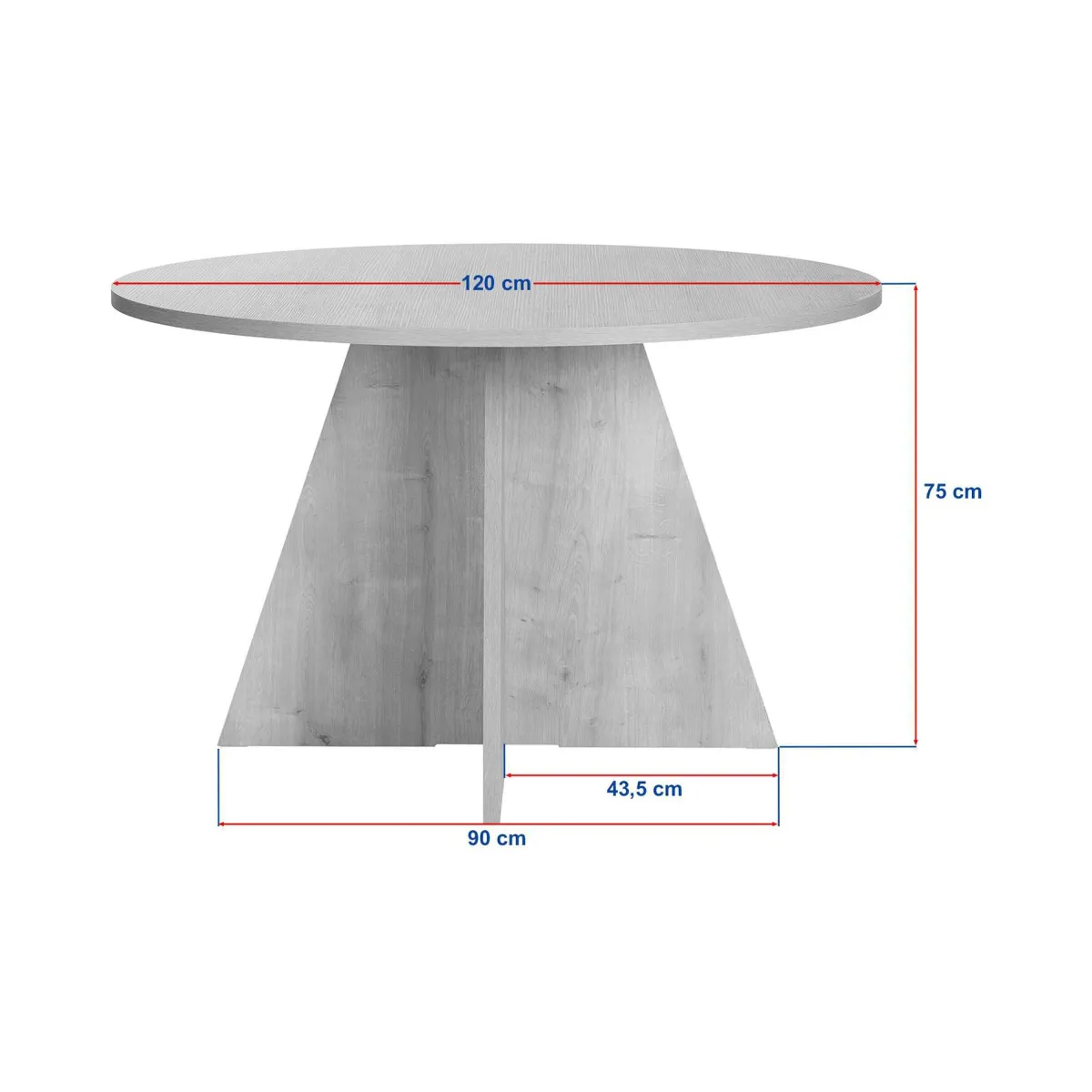 Tavoli Fissi > Dmora Tavolo Fisso 4 Posti Forma Rotondo 120x120x75h cm, Peso Supportato 60 kg - Racale Marrone Noce