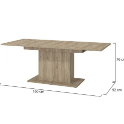 Tavolo Fisso Marrone Noce 6 Posti Forma Rettangolare 160x91.5x76h cm, Materiale Piano in Legno Nobilitato - Siano