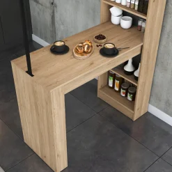 Tavoli Fissi > Dmora Tavolo Fisso Marrone Rovere Nero 4 Posti Forma Ovale 180x90x73h cm, Sfumatura Colore Struttura Rovere - Baleha Nero, Marrone Rovere