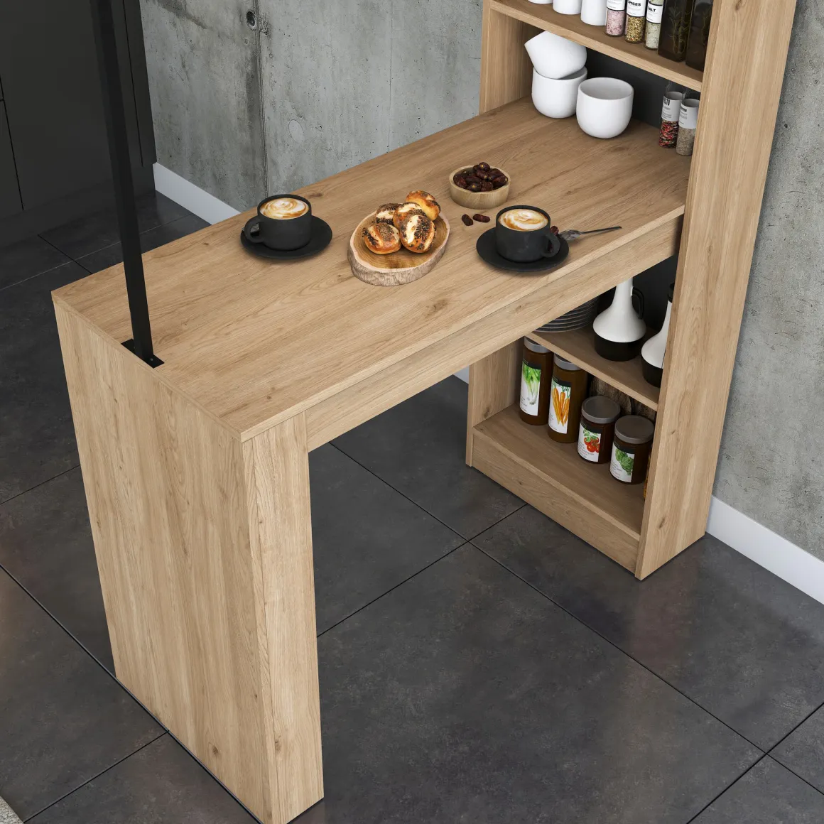 Tavoli Fissi > Dmora Tavolo Fisso Marrone Rovere Nero 4 Posti Forma Ovale 180x90x73h cm, Sfumatura Colore Struttura Rovere - Baleha Nero, Marrone Rovere