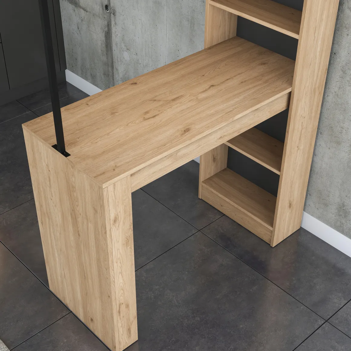 Tavoli Fissi > Dmora Tavolo Fisso Marrone Rovere Nero 4 Posti Forma Ovale 180x90x73h cm, Sfumatura Colore Struttura Rovere - Baleha Nero, Marrone Rovere