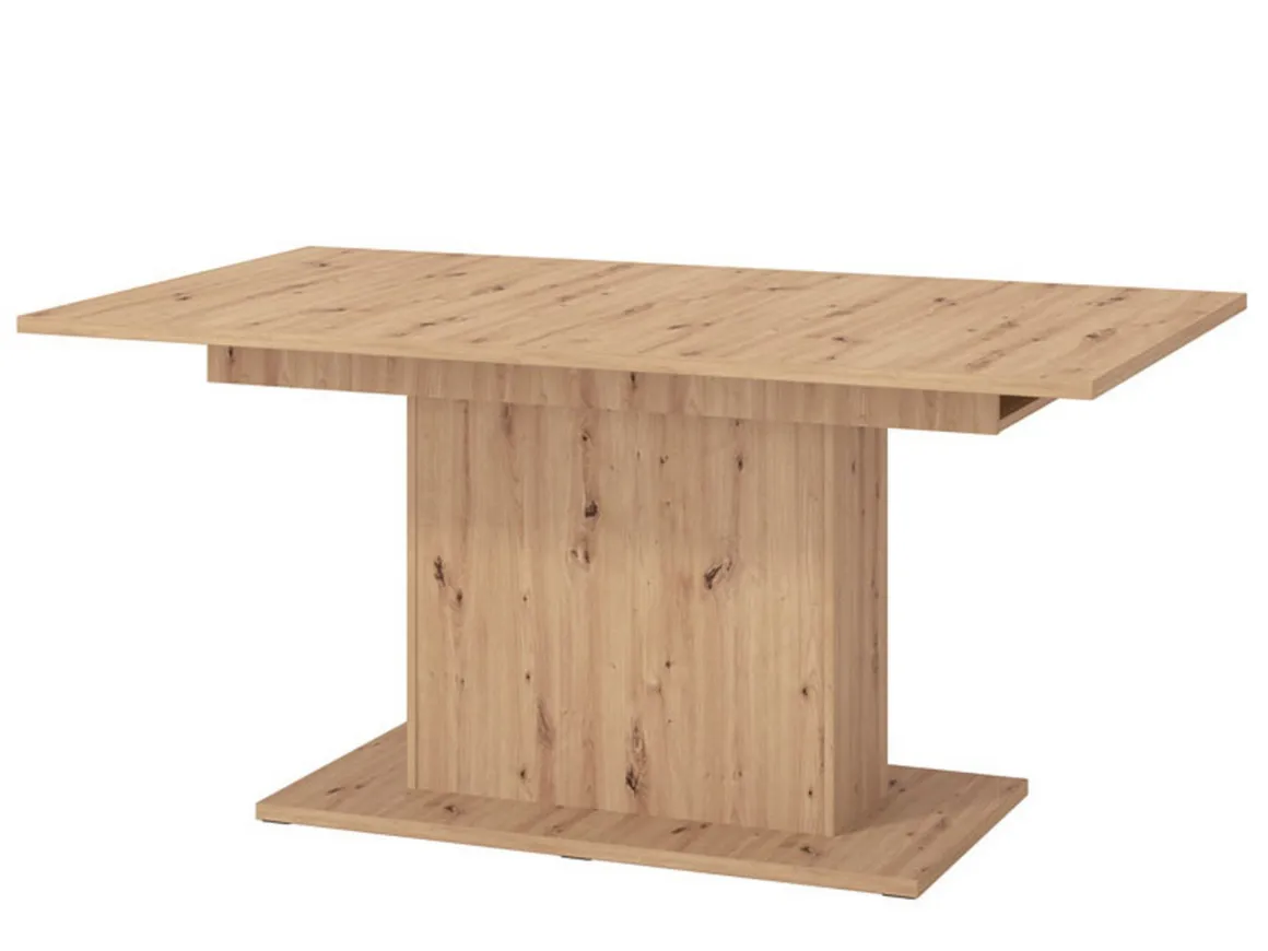 Tavoli Fissi > Dmora Tavolo Fisso 6 Posti Ripiano Effetto Dogato 135x80x76h cm, Forma Rettangolare - Luarca Marrone Rovere Nodi