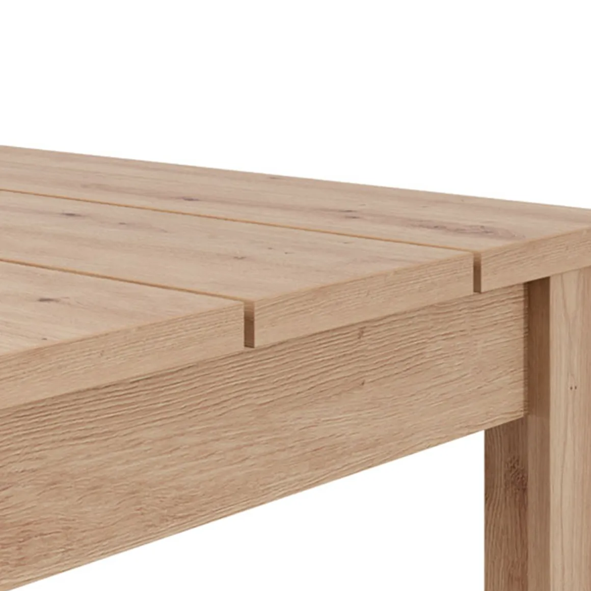 Tavolo Fisso Marrone Rovere Nodi 6 Posti Ripiano Effetto Dogato 80x80x76h cm, Forma Quadrato - Trosa