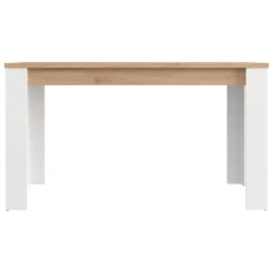 Tavoli Fissi > Dmora Tavolo Fisso Marrone Rovere Nodi Bianco Opaco 8 Posti Forma Rettangolare 160x80x77h cm, Sfumatura Colore Struttura Rovere Nodi - Senn Bianco Opaco, Marrone Rovere Nodi