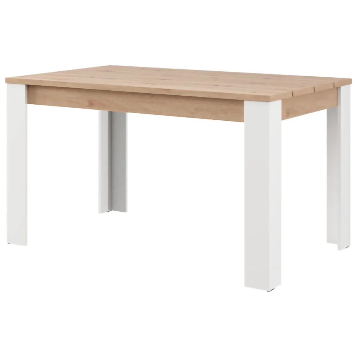 Tavoli Fissi > Dmora Tavolo Fisso Marrone Rovere Nodi Bianco Opaco 8 Posti Forma Rettangolare 160x80x77h cm, Sfumatura Colore Struttura Rovere Nodi - Senn Bianco Opaco, Marrone Rovere Nodi