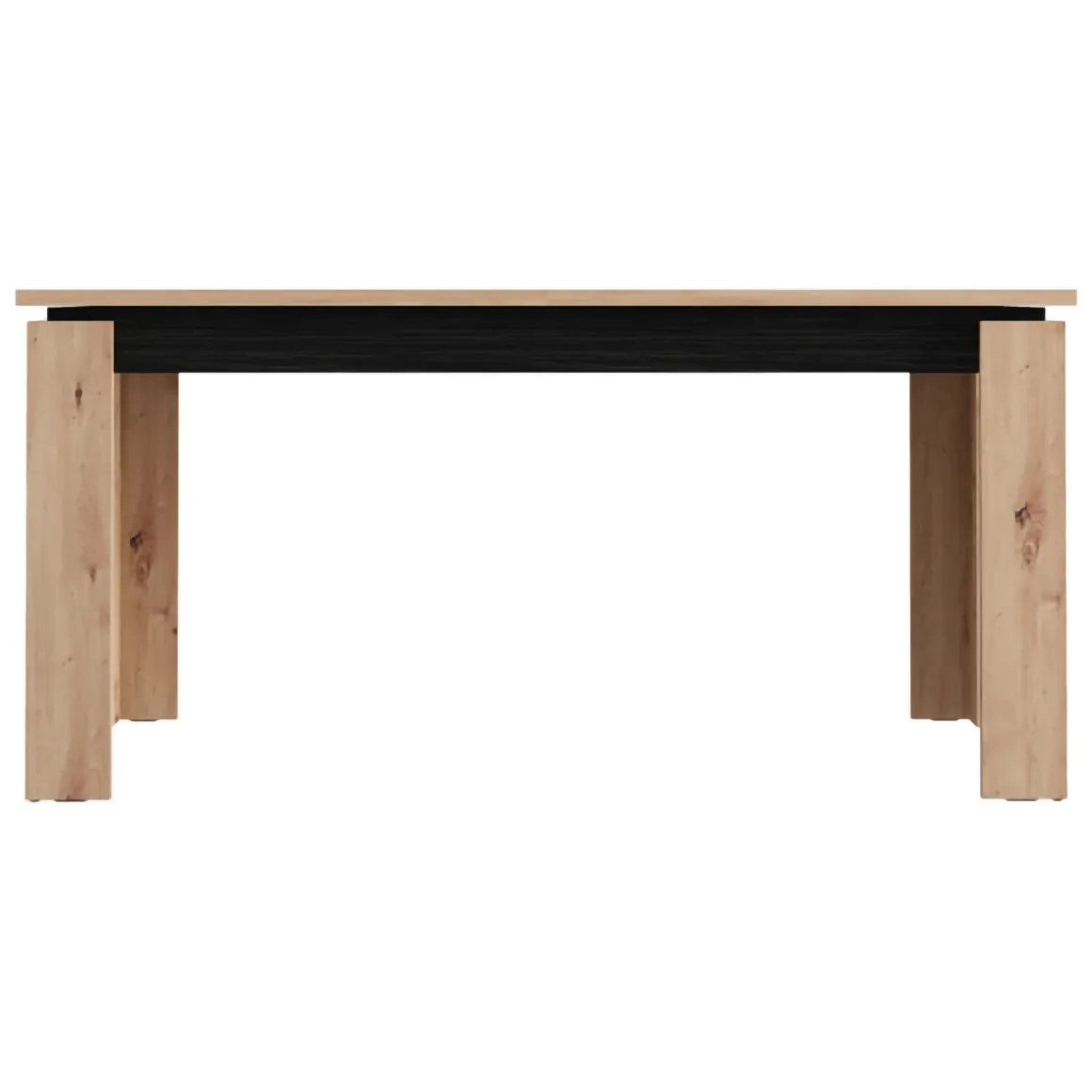 Tavolo Fisso Marrone Rovere Nodi Nero 8 Posti Forma Rettangolare 160x90x77h cm, Sfumatura Colore Struttura Rovere Nodi - Ulass