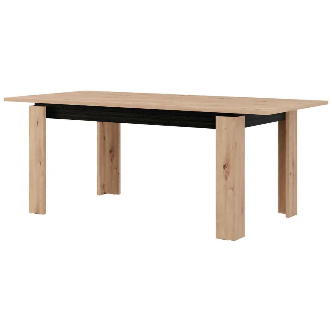 Tavolo Fisso Marrone Rovere Nodi Nero 8 Posti Forma Rettangolare 160x90x77h cm, Sfumatura Colore Struttura Rovere Nodi - Ulass