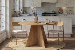 Tavoli Fissi > Dmora Tavolo Fisso 4 Posti Ripiano Effetto Dogato 80x80x76h cm, Forma Quadrato - Trosa Marrone Rovere