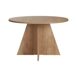 Tavolo Fisso Marrone Rovere 4 Posti Forma Rotondo 120x120x75h cm, Peso Supportato 60 kg - Racale