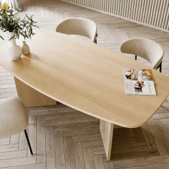 Tavoli Fissi > Dmora Tavolo Fisso 6 Posti Forma Rettangolare 120x80x74.5h cm, Materiale Piano in Legno Nobilitato - Uscio Marrone Rovere
