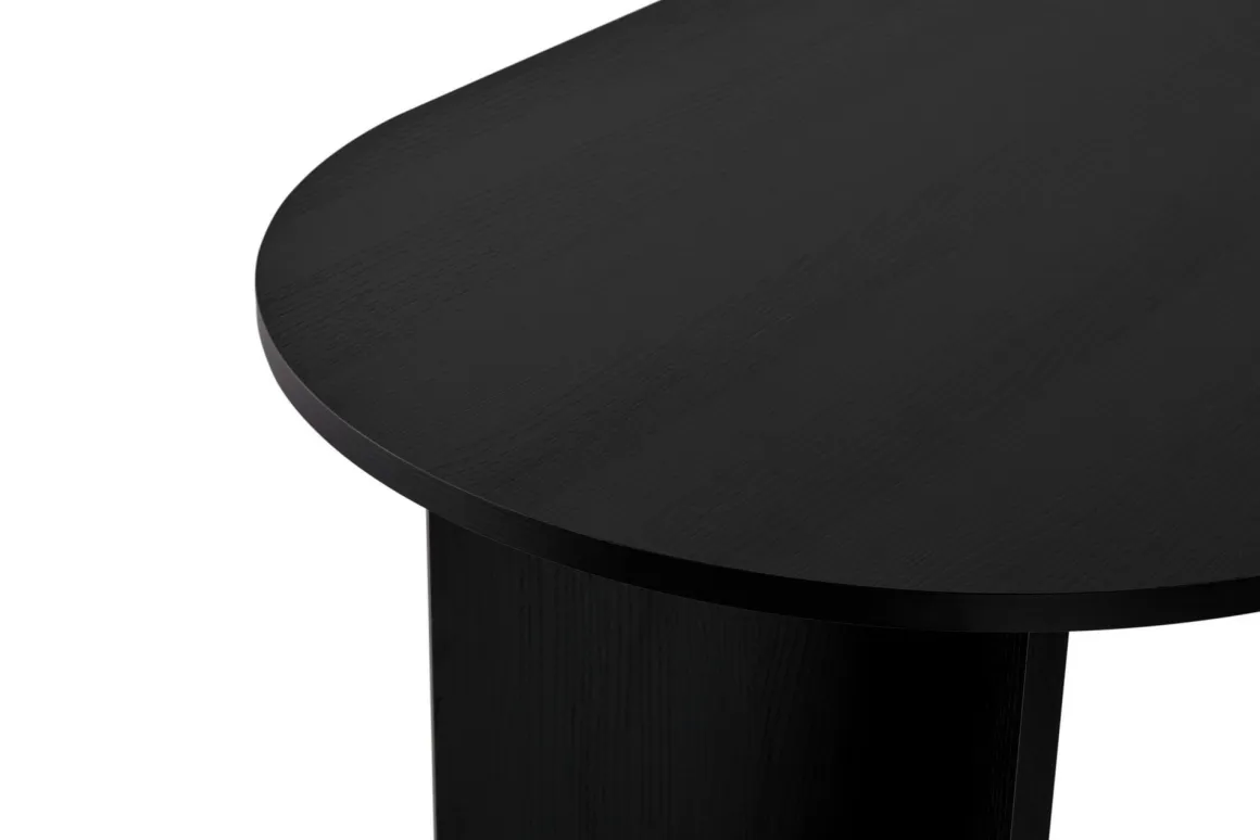 Tavolo Fisso Nero 6 Posti Forma Ovale 180x89.5x75h cm, Peso Supportato 70 kg - Monterano