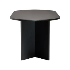 Tavolo Fisso Nero 6 Posti Forma Ovale 180x89.5x75h cm, Peso Supportato 70 kg - Monterano