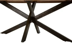 Tavoli Fissi > Dmora Tavolo gambe intrecciate rettangolare 9 posti marrone e nero 180x90cm - Deller Nero, Marrone