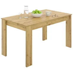Tavoli Fissi|Cucina > Dmora Tavolo legno rettangolare 6 posti 138x81cm - Alois Marrone Rovere Nodi