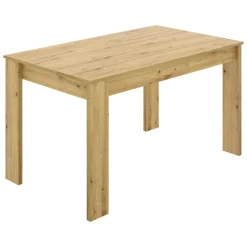 Tavoli Fissi|Cucina > Dmora Tavolo legno rettangolare 6 posti 138x81cm - Alois Marrone Rovere Nodi