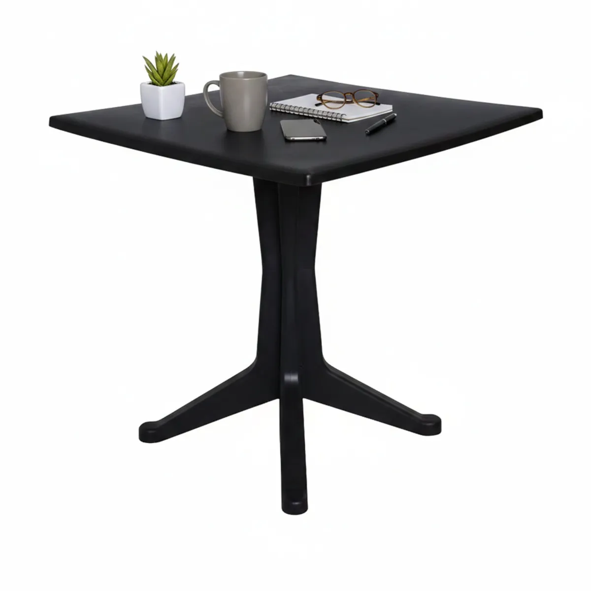 Tavoli Da Esterno|Outdoor > Dmora Tavolo per terrazzo 6 posti 70x70cm antracite - Agostini Nero Antracite