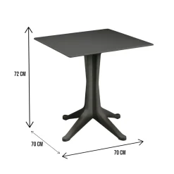 Tavoli Da Esterno|Outdoor > Dmora Tavolo per terrazzo 6 posti 70x70cm antracite - Agostini Nero Antracite