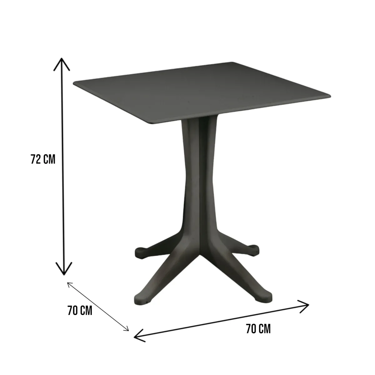 Tavoli Da Esterno|Outdoor > Dmora Tavolo per terrazzo 6 posti 70x70cm antracite - Agostini Nero Antracite