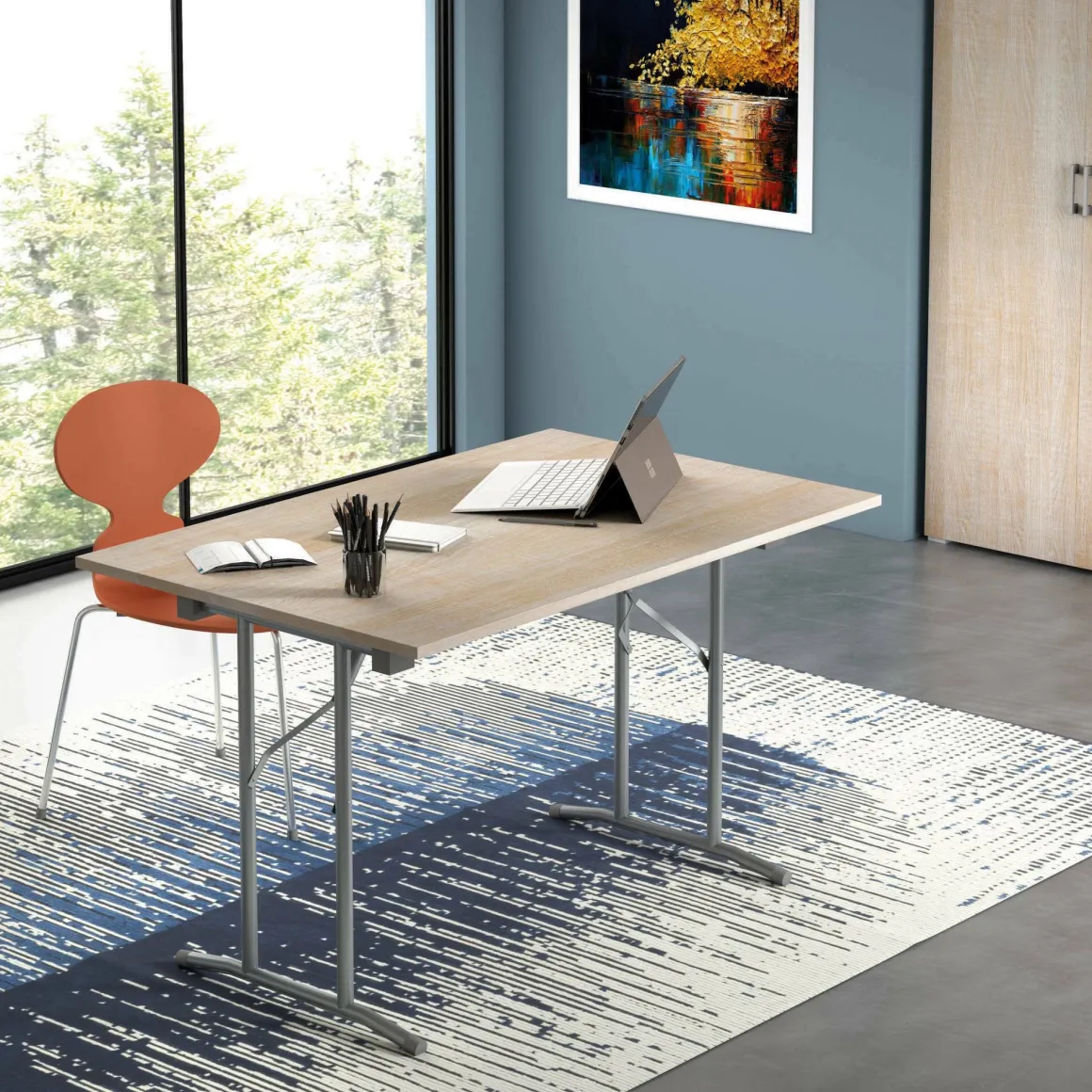 Tavolo pieghevole salvaspazio 6 posti 125x75cm legno - Aliena