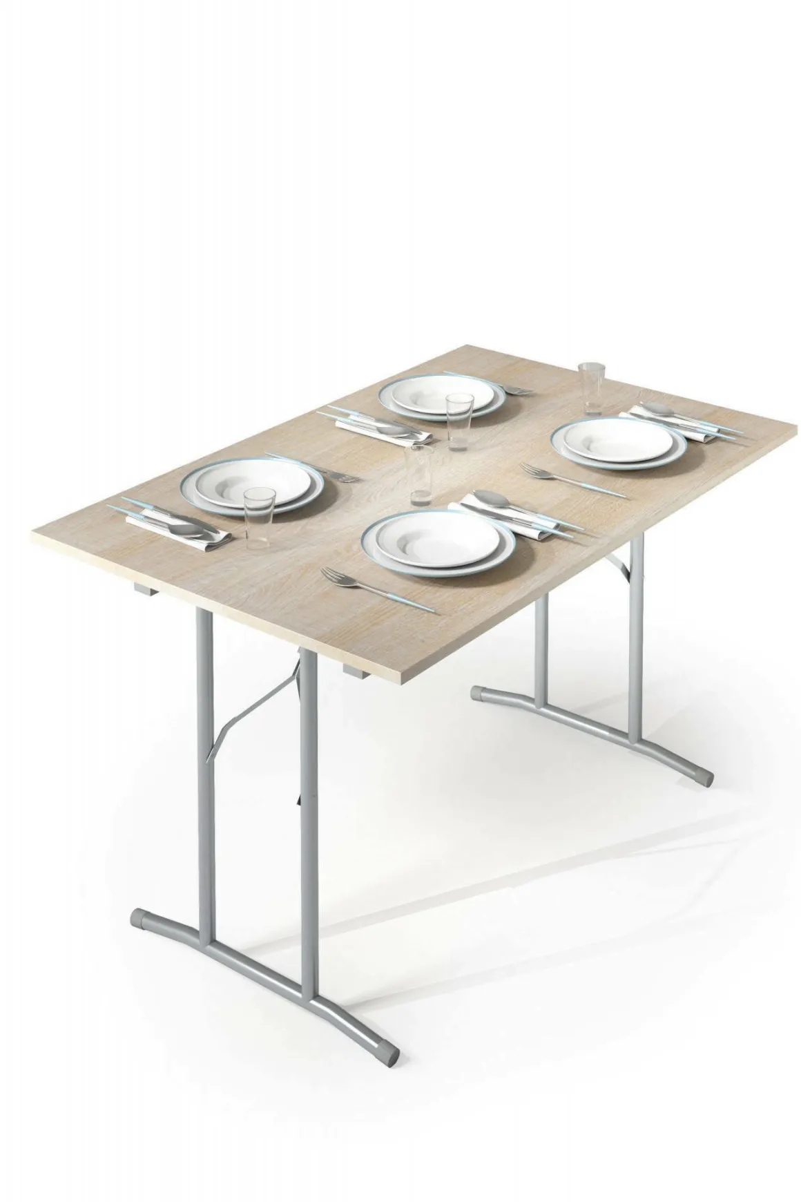 Tavolo pieghevole salvaspazio 6 posti 125x75cm legno - Aliena