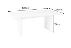 Tavoli Fissi|Cucina > Dmora Tavolo pranzo rettangolare 8 posti 160x90cm - Alibi Bianco Lucido