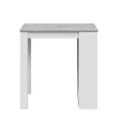 Cucina|Salotto > Dmora Tavolo rettangolare con scaffale 6 posti bianco e cemento 130x50cm - Andreoli Grigio, Bianco Cemento
